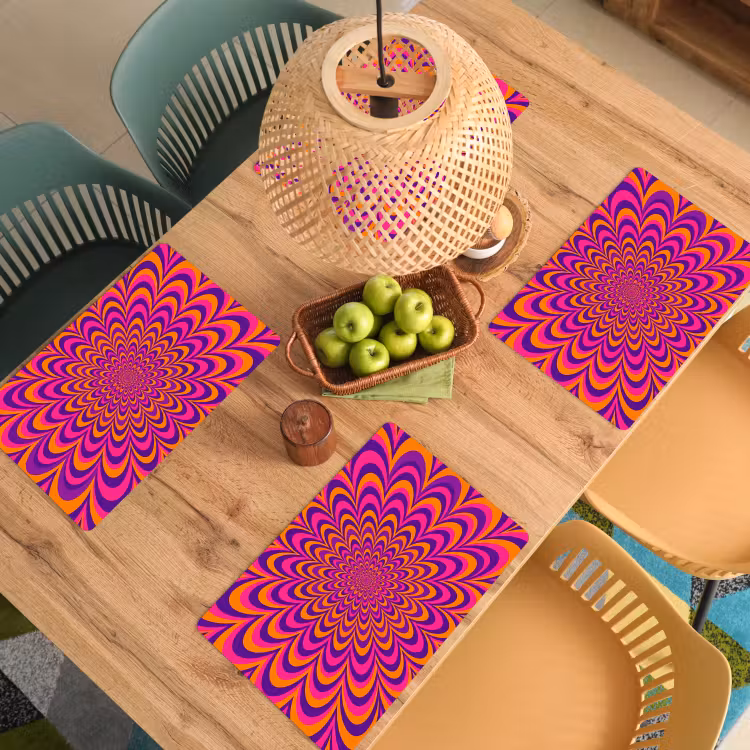 Placemat - 6 stuks - Patroon - Optisch - Kleurrijk — 6
