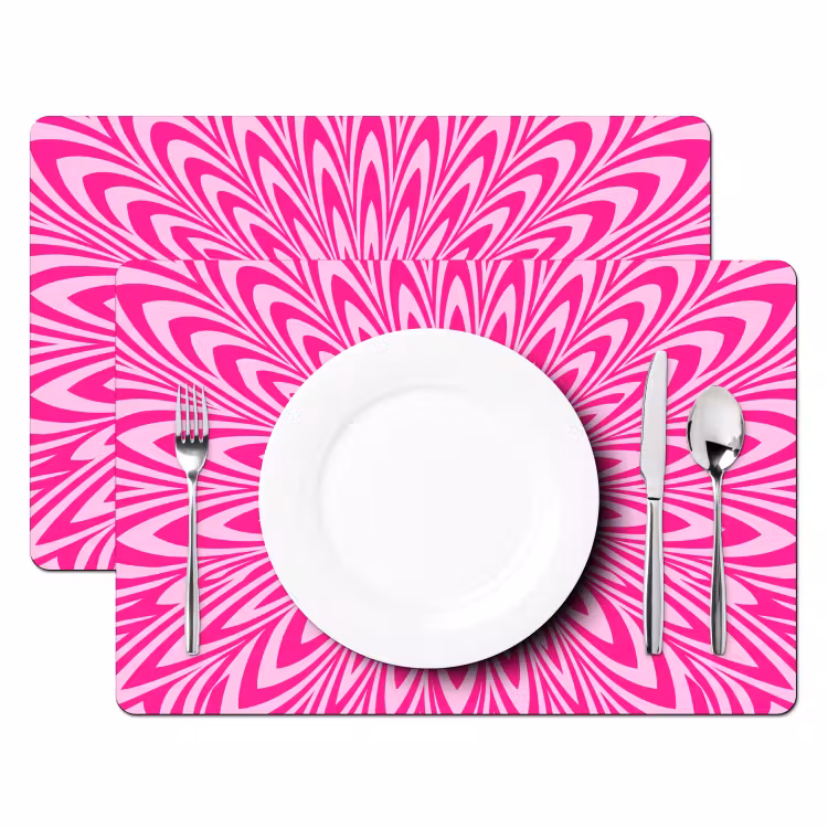 Placemat - 6 stuks - Patroon - Optisch - Roze — 2