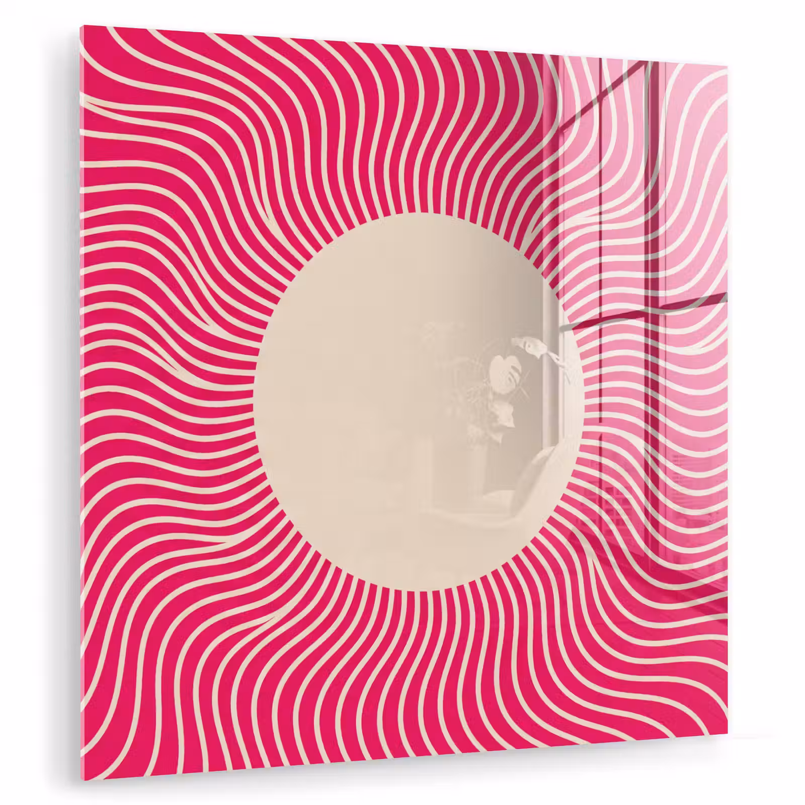 Glas schilderij - Abstract - Patroon - Roze — 1