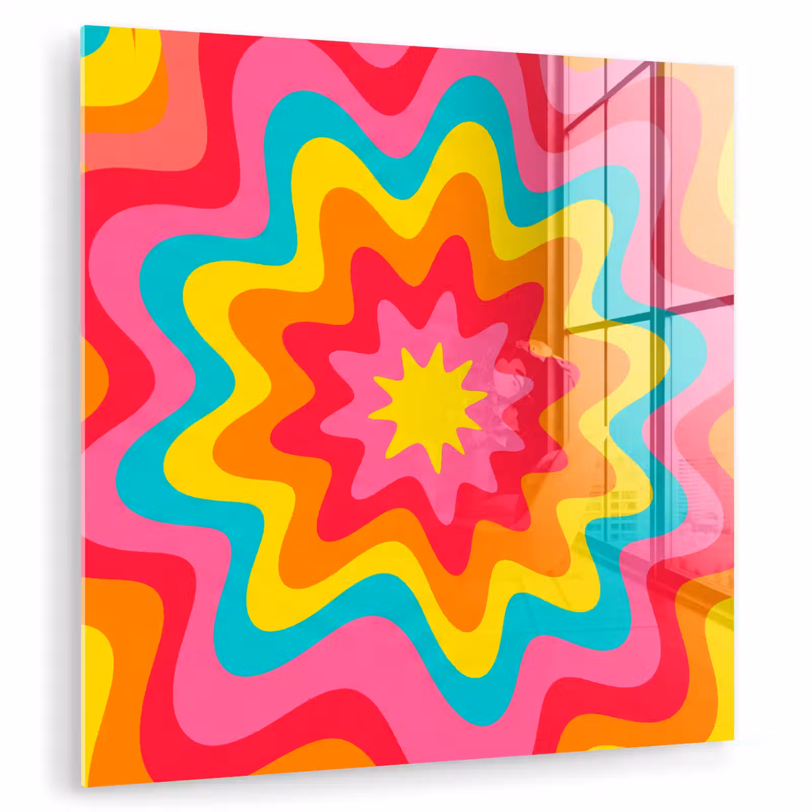 Glas schilderij - Patroon - Golvend - Kleurrijk — 1