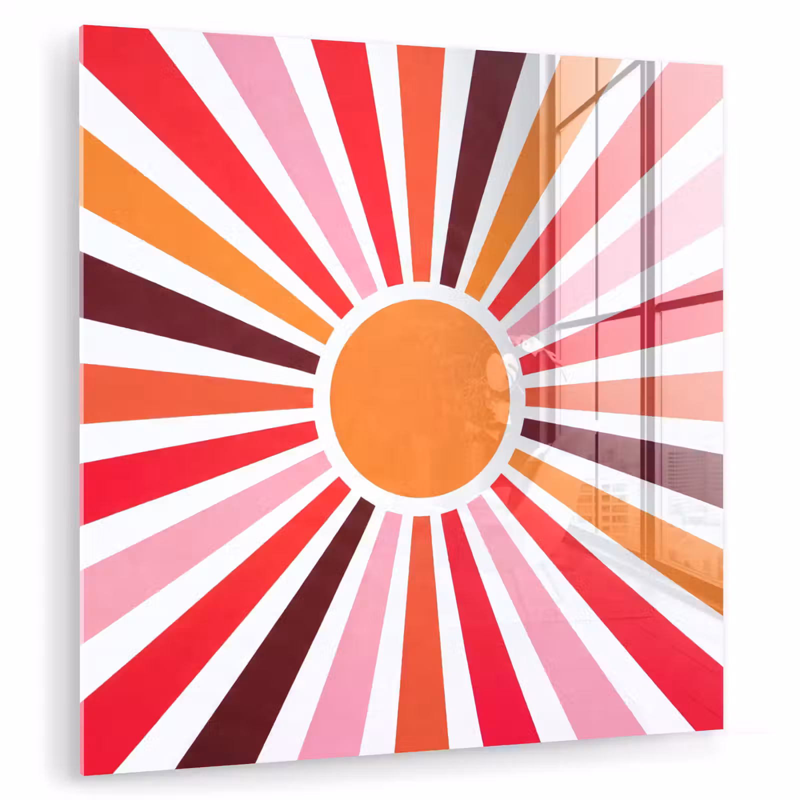 Glas schilderij - Zon - Stralen - Abstract - Kleurrijk — 1