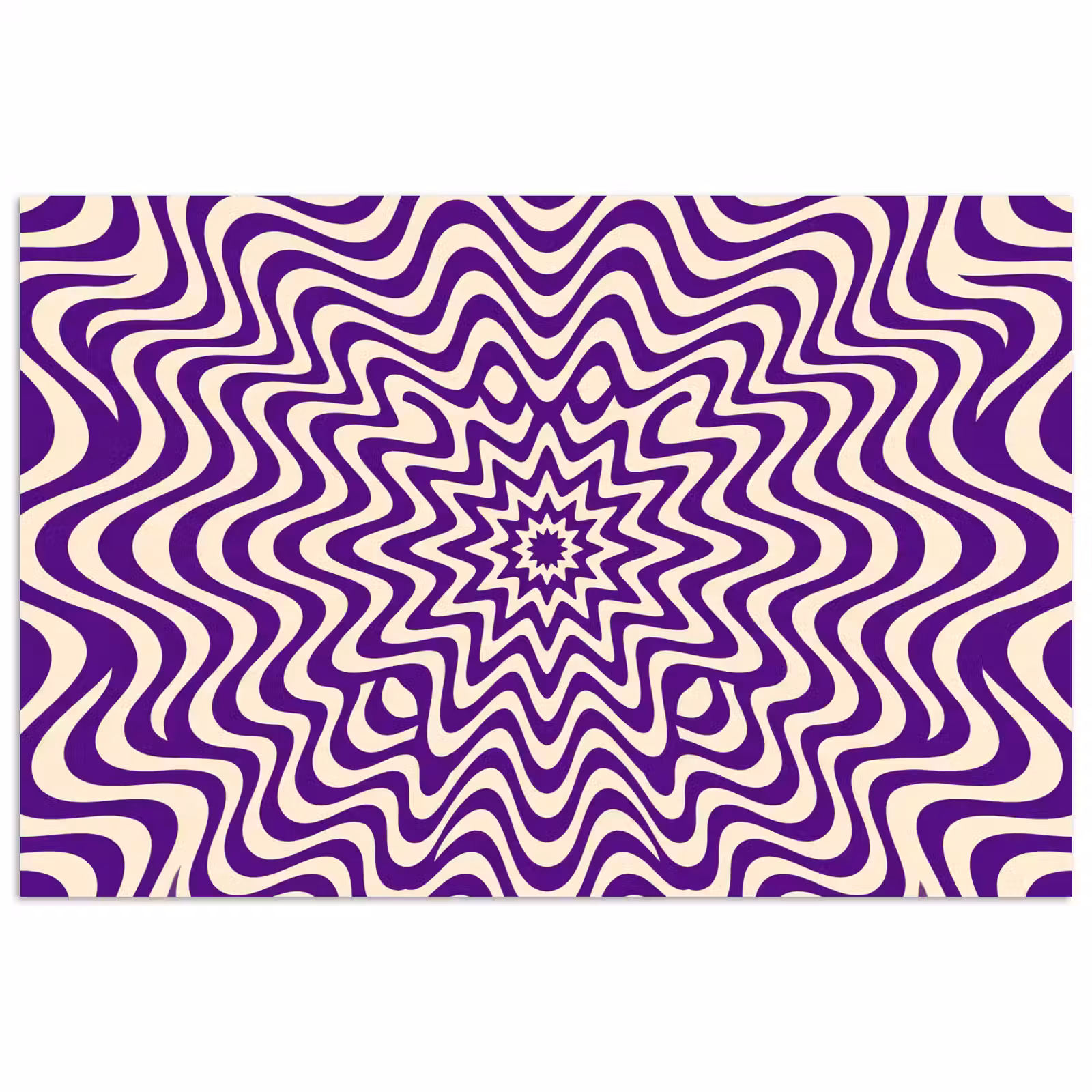 Poster - Abstract - Golven - Optisch - Modern - Paars — 1