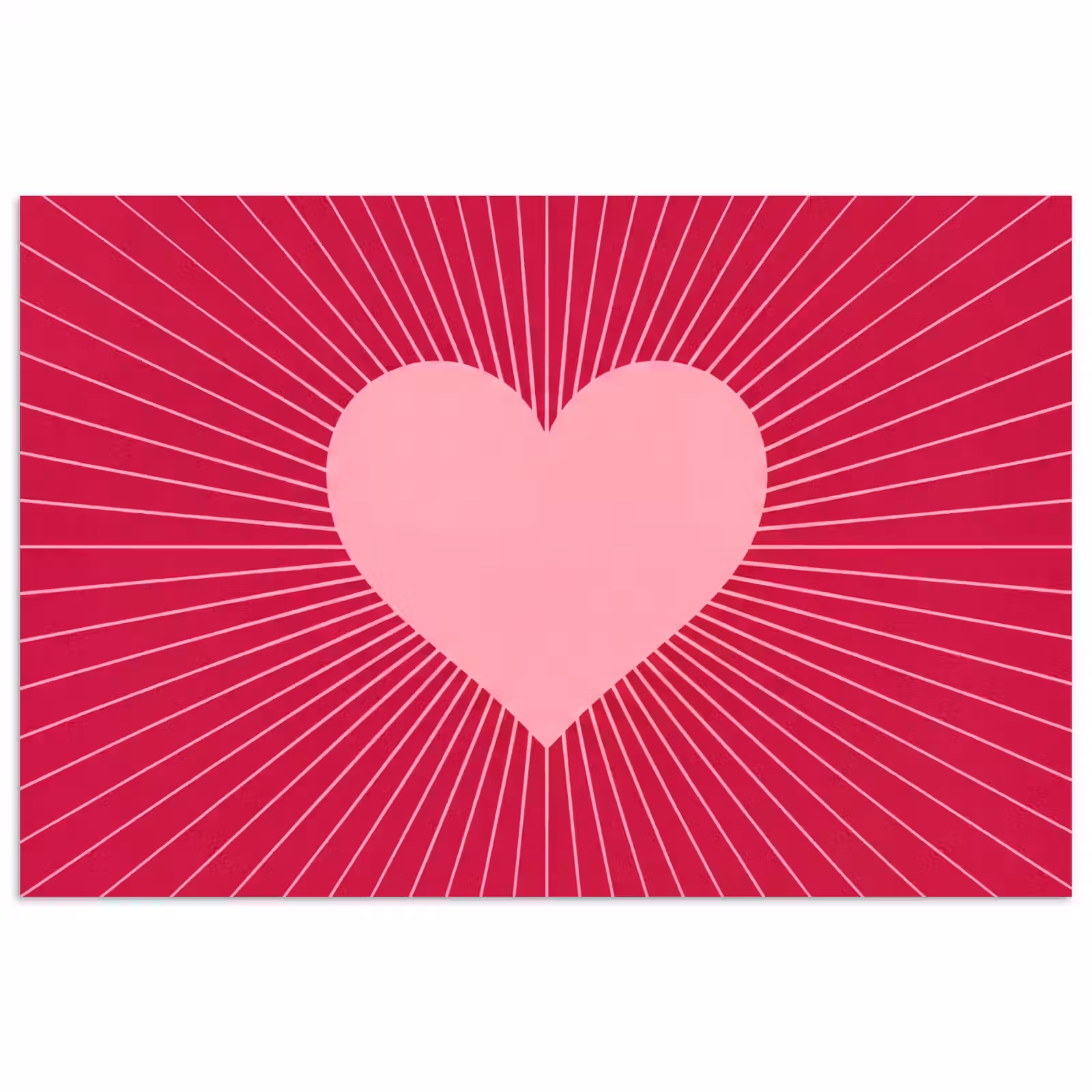 Poster - Hart - Stralen - Liefde - Abstract - Roze — 1