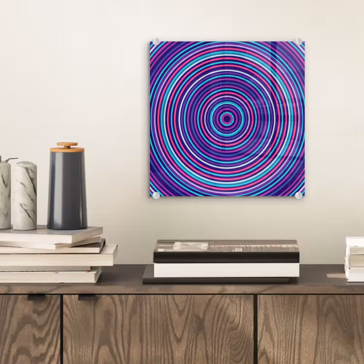 Glas schilderij - Abstract - Cirkels - Kleurrijk — 2