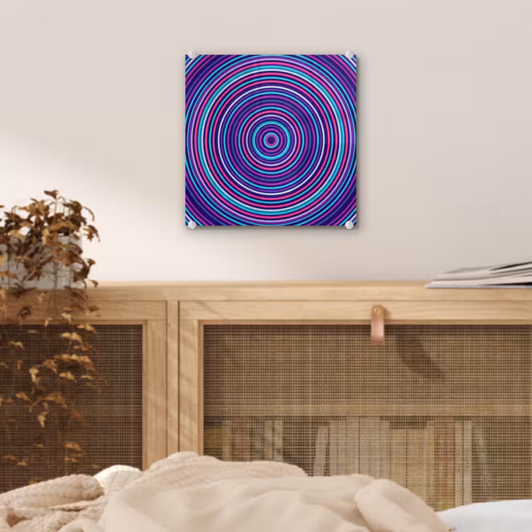 Glas schilderij - Abstract - Cirkels - Kleurrijk — 5
