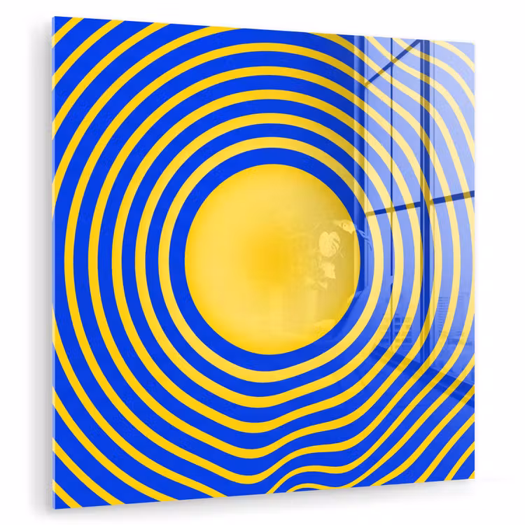 Glas schilderij - Abstract patroon - Blauw — 1