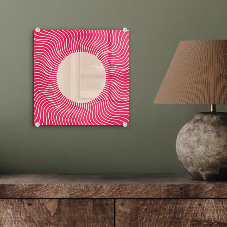 Glas schilderij - Abstract - Patroon - Roze — 4