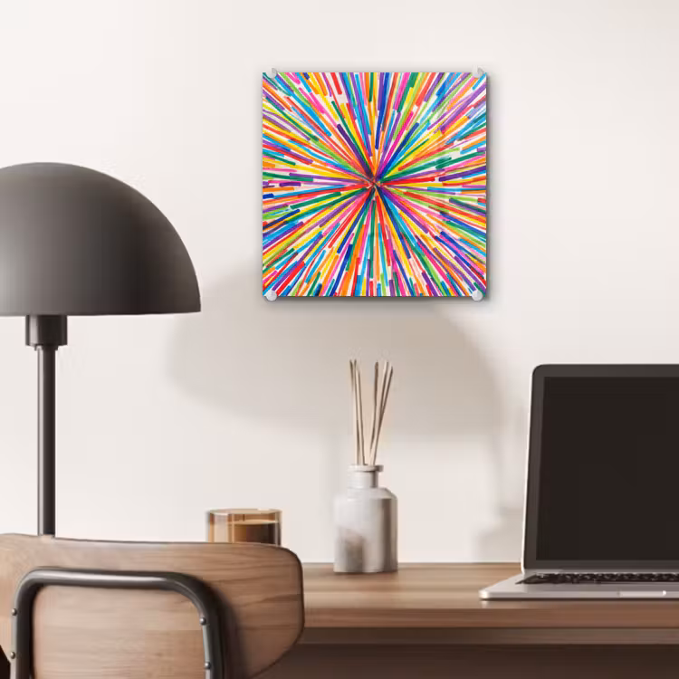 Glas schilderij - Lijnen - Kleurrijk - Abstract — 7