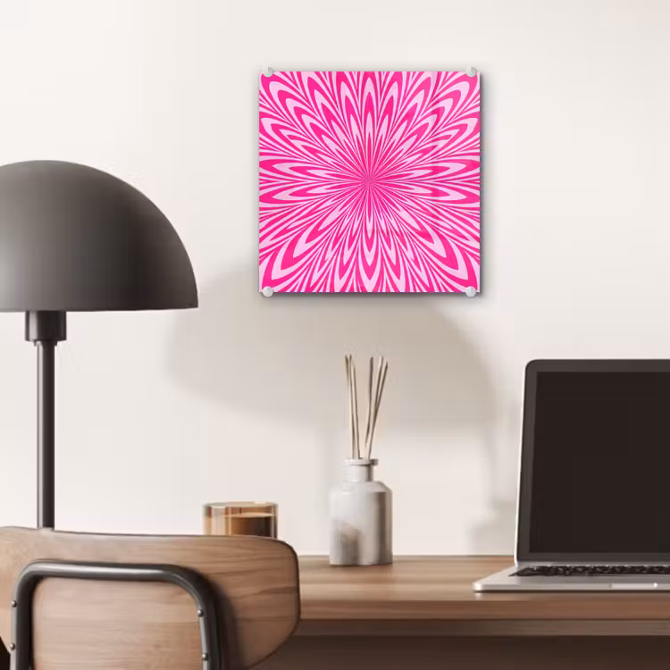 Glas schilderij - Patroon - Optisch - Roze — 7