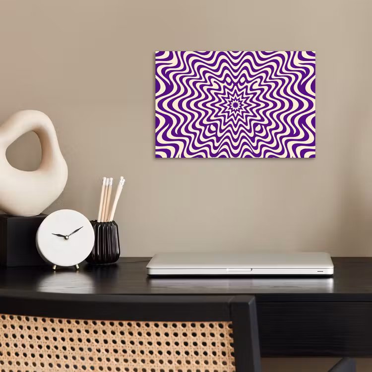 Poster - Abstract - Golven - Optisch - Modern - Paars — 2