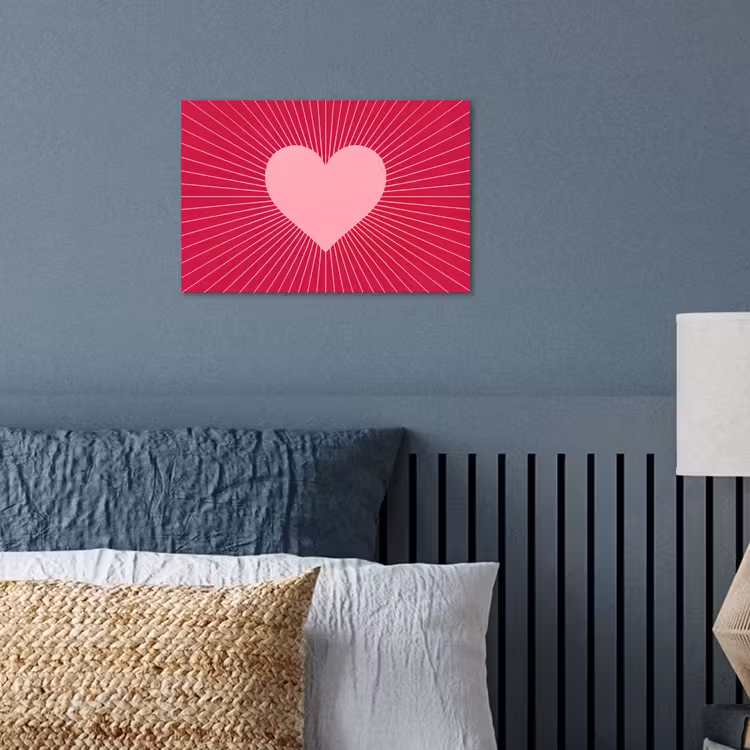 Poster - Hart - Stralen - Liefde - Abstract - Roze — 3