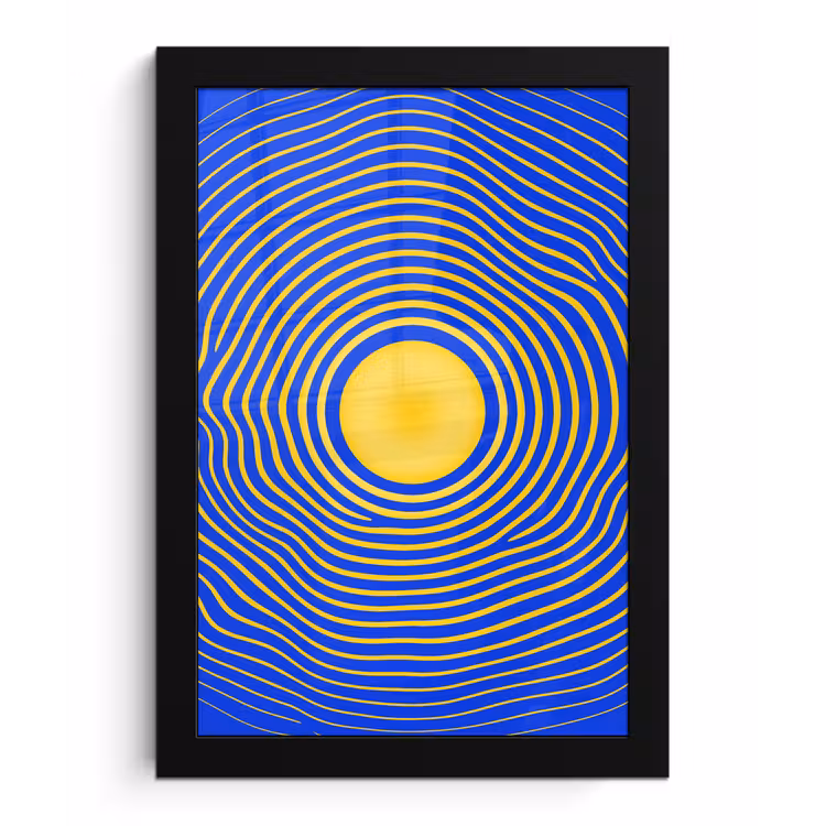 Poster met lijst - Abstract patroon - Blauw — 1