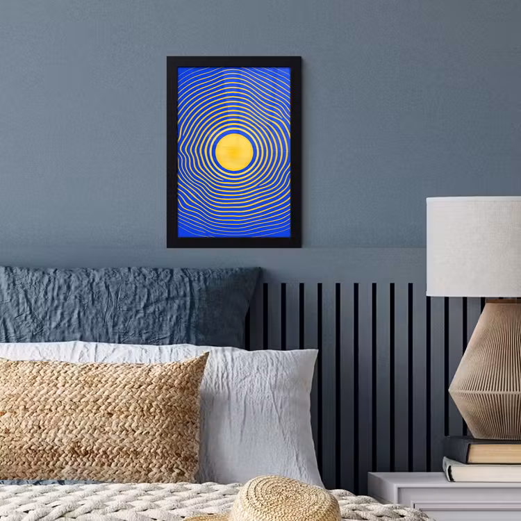 Poster met lijst - Abstract patroon - Blauw — 3