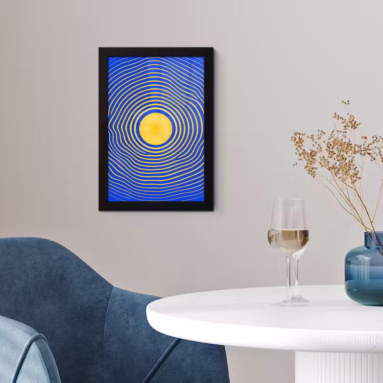 Poster met lijst - Abstract patroon - Blauw — 4