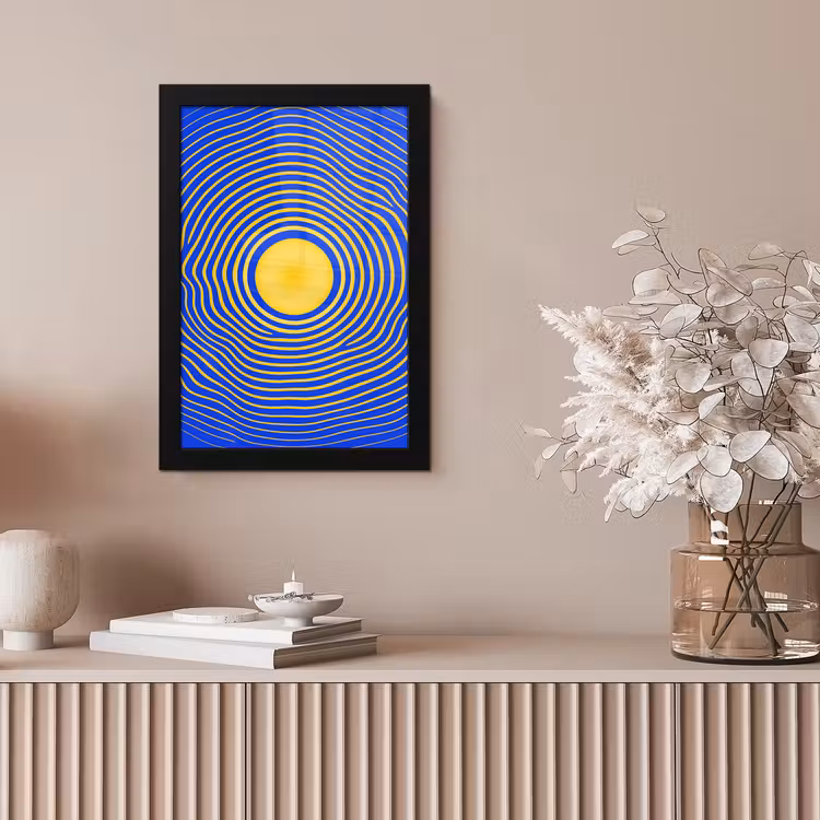 Poster met lijst - Abstract patroon - Blauw — 5