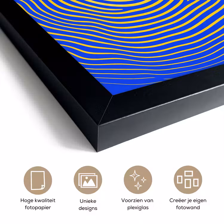 Poster met lijst - Abstract patroon - Blauw — 6
