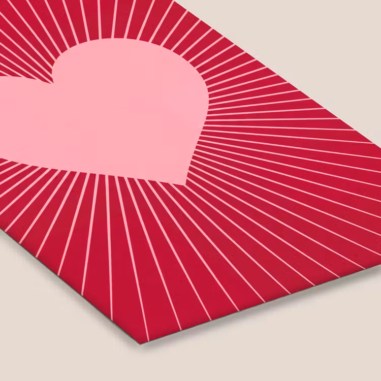 Poster met lijst - Hart - Stralen - Liefde - Abstract - Roze — 7
