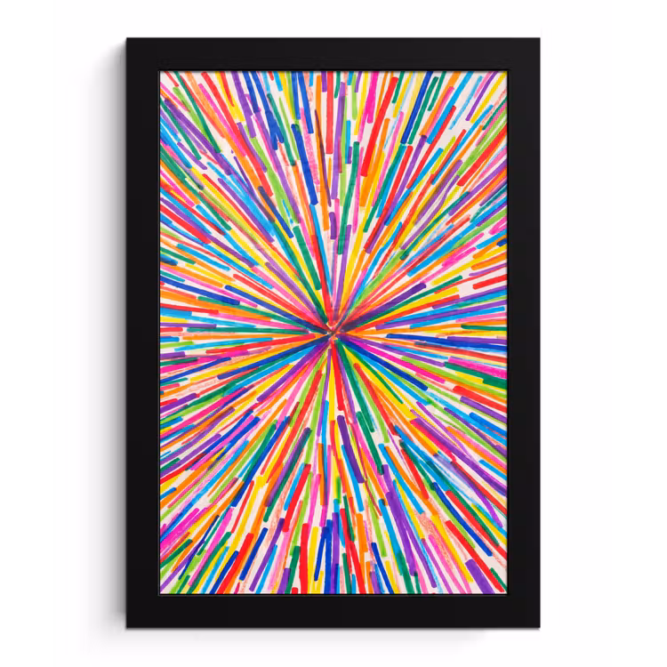 Poster met lijst - Lijnen - Kleurrijk - Abstract — 1