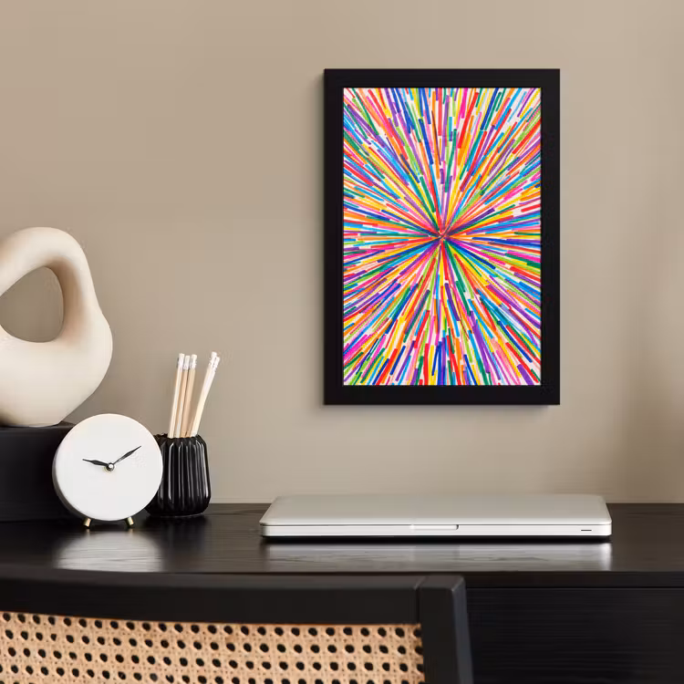 Poster met lijst - Lijnen - Kleurrijk - Abstract — 2