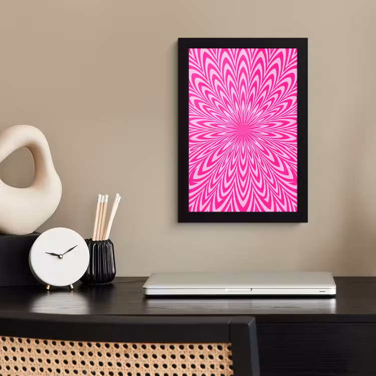 Poster met lijst - Patroon - Optisch - Roze — 2
