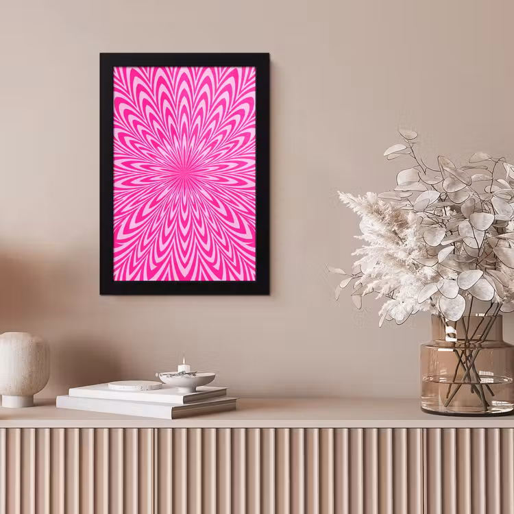 Poster met lijst - Patroon - Optisch - Roze — 5
