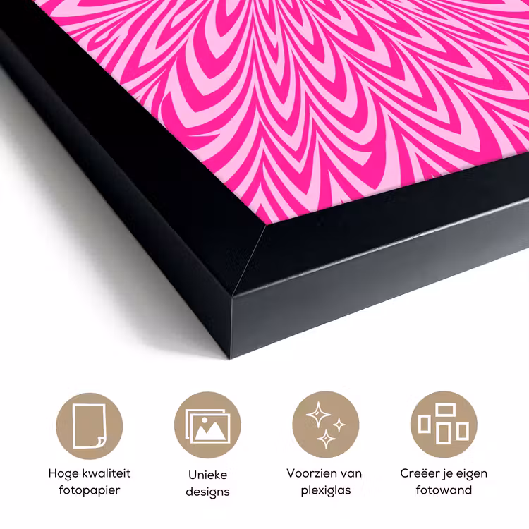 Poster met lijst - Patroon - Optisch - Roze — 6