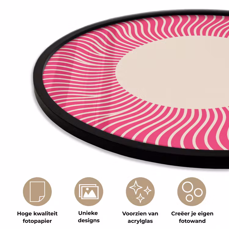 Ronde fotolijst - Abstract - Patroon - Roze — 2