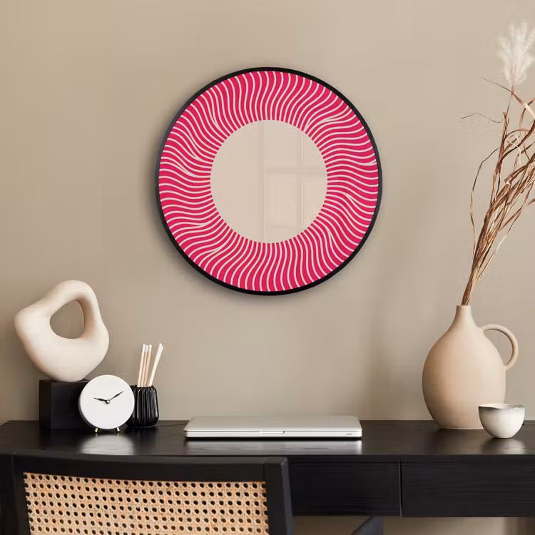 Ronde fotolijst - Abstract - Patroon - Roze — 3