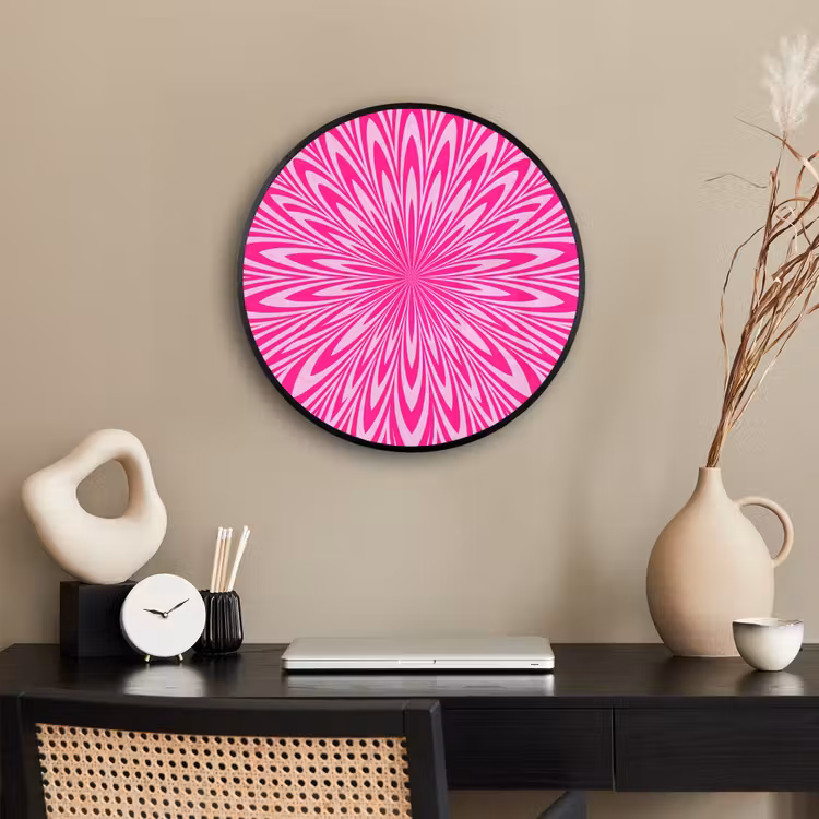 Ronde fotolijst - Patroon - Optisch - Roze — 3