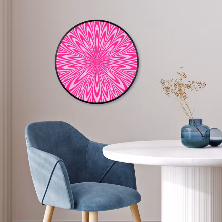 Ronde fotolijst - Patroon - Optisch - Roze — 4
