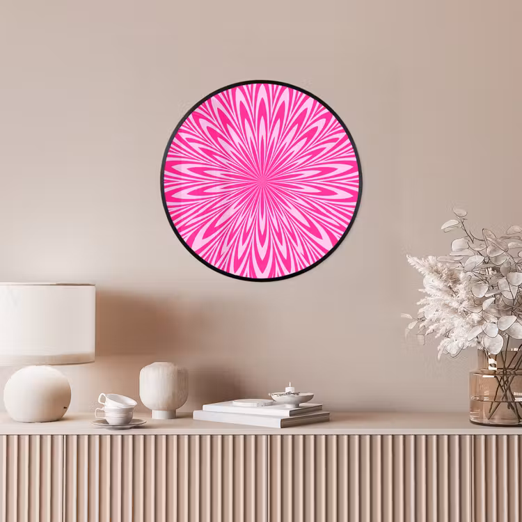Ronde fotolijst - Patroon - Optisch - Roze — 5