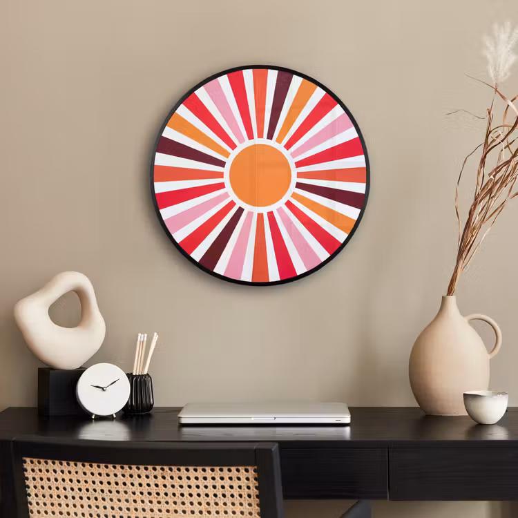Ronde fotolijst - Zon - Stralen - Abstract - Kleurrijk — 3