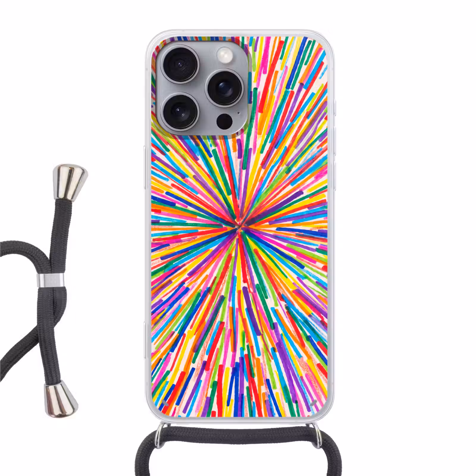 Telefoonhoesje met koord - Lijnen - Kleurrijk - Abstract — 1