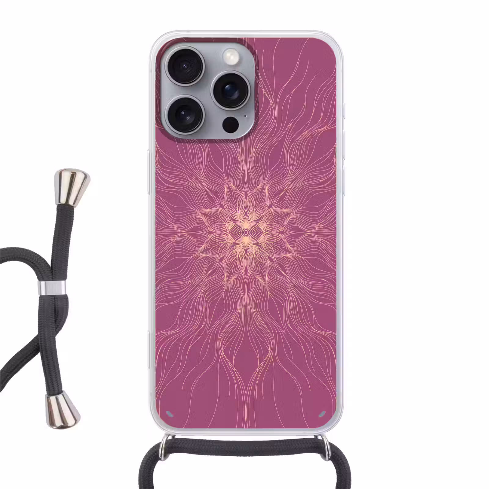 Telefoonhoesje met koord - Lijnen - Patroon - Abstract — 1