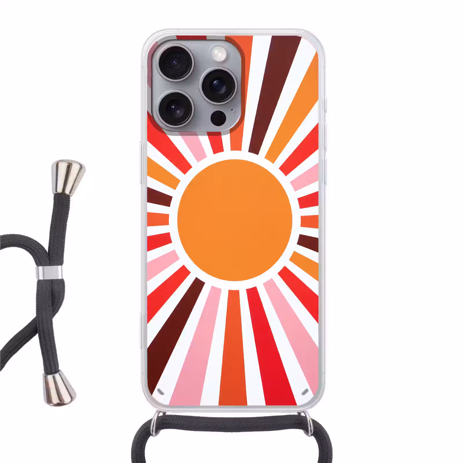 Telefoonhoesje met koord - Zon - Stralen - Abstract - Kleurrijk — 1
