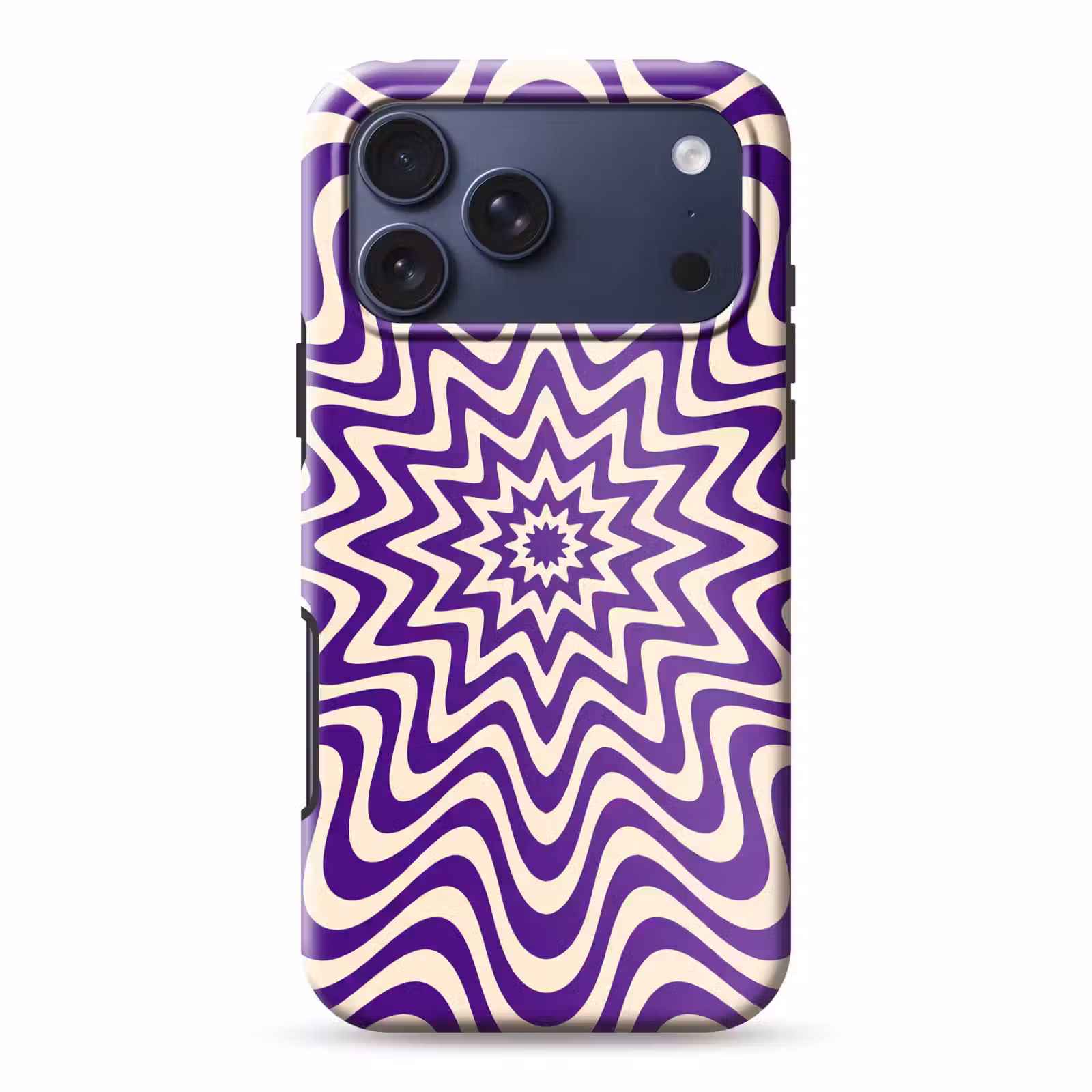 Telefoonhoesje Toughcase - Abstract - Golven - Optisch - Modern - Paars — 1