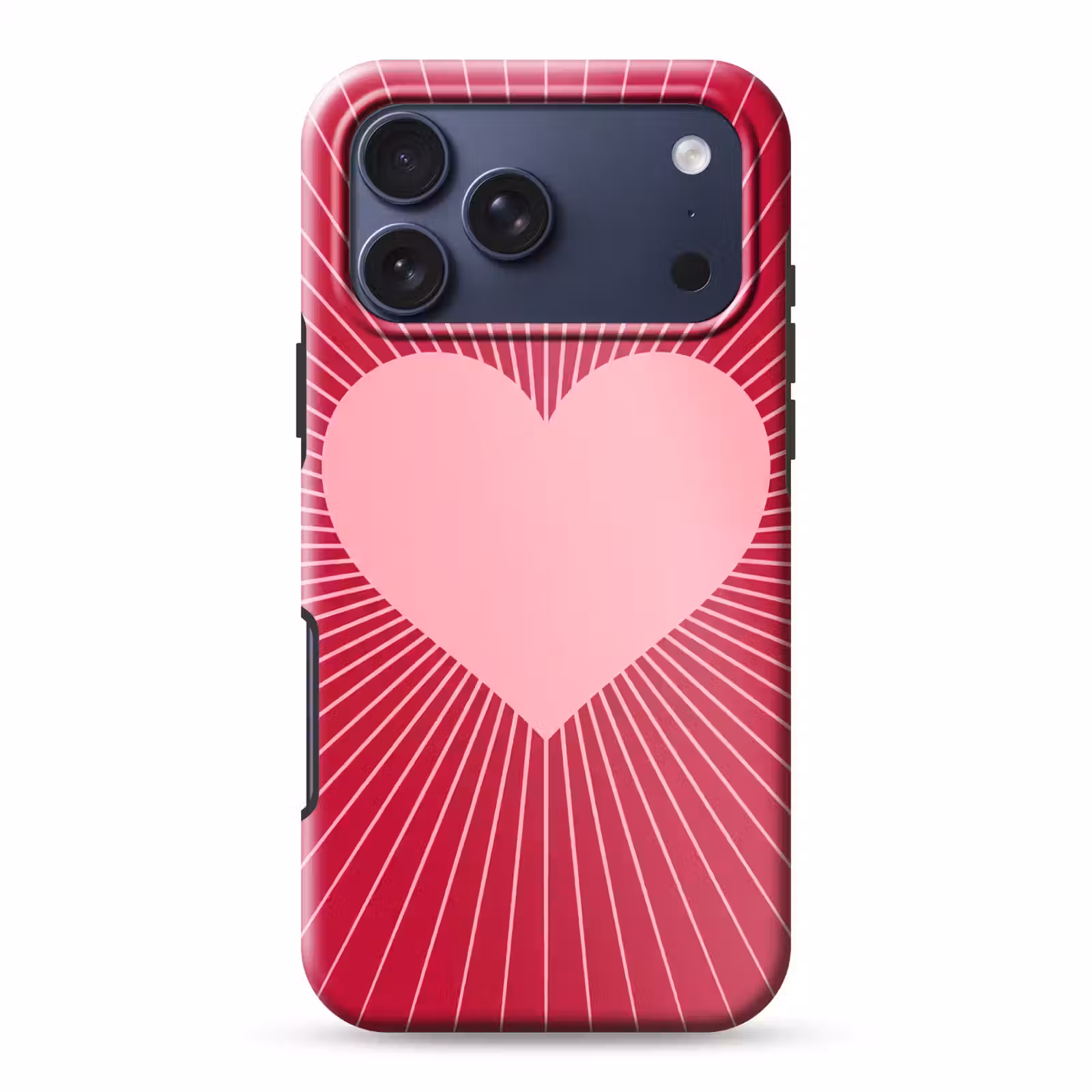 Telefoonhoesje Toughcase - Hart - Stralen - Liefde - Abstract - Roze — 1