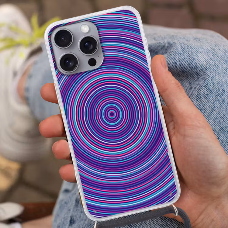 Telefoonhoesje met koord - Abstract - Cirkels - Kleurrijk — 2
