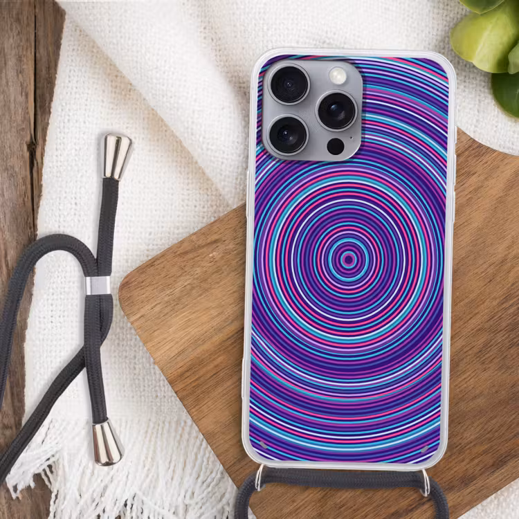 Telefoonhoesje met koord - Abstract - Cirkels - Kleurrijk — 3