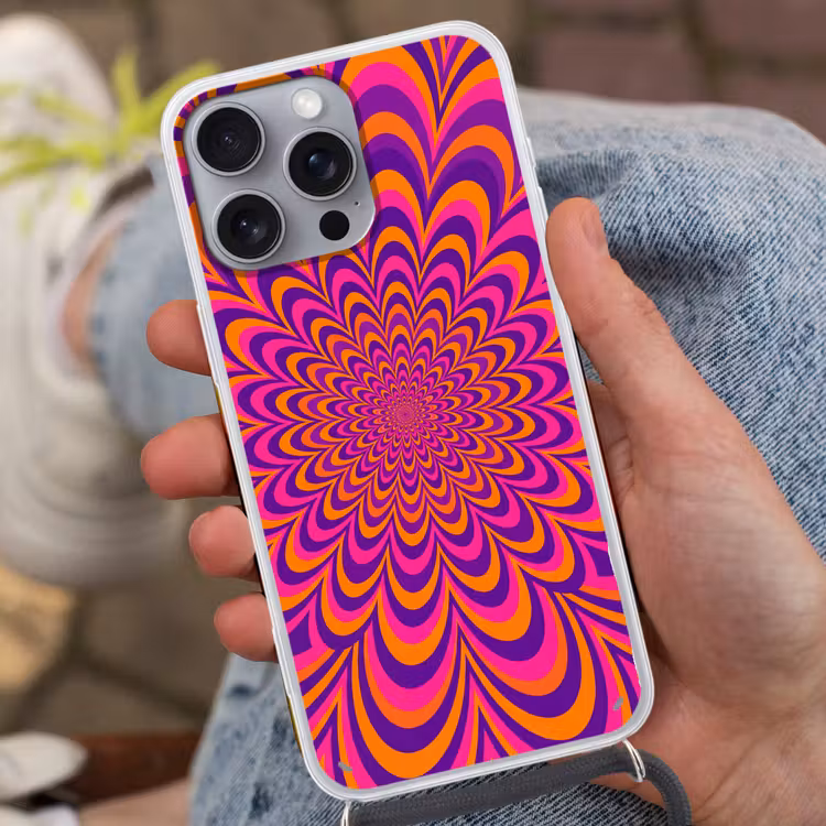 Telefoonhoesje met koord - Patroon - Optisch - Kleurrijk — 2