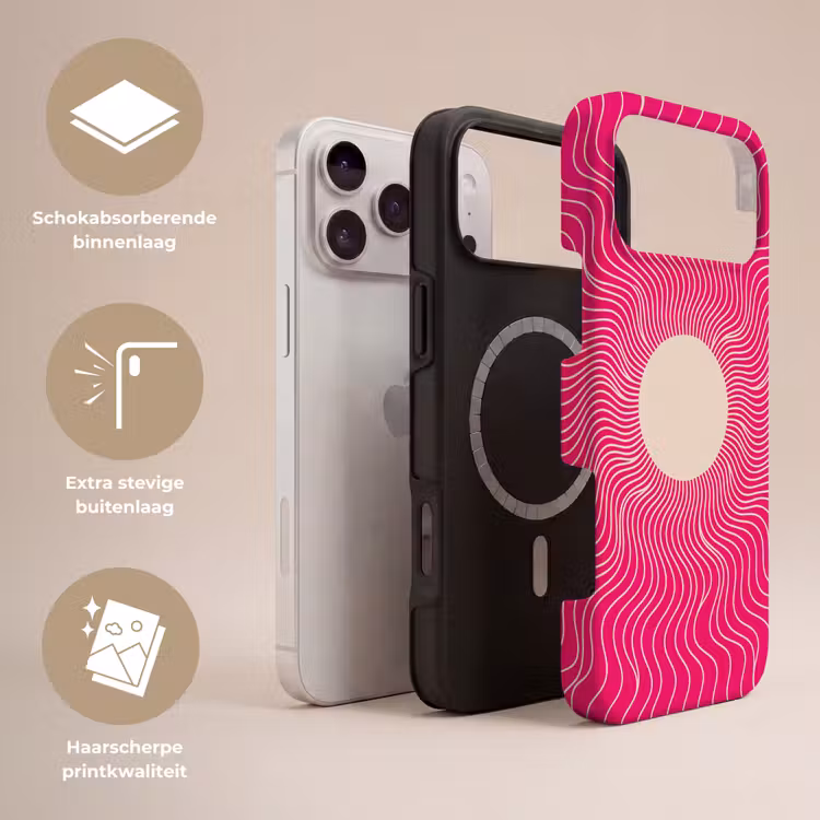 Telefoonhoesje Toughcase - Abstract - Patroon - Roze — 3