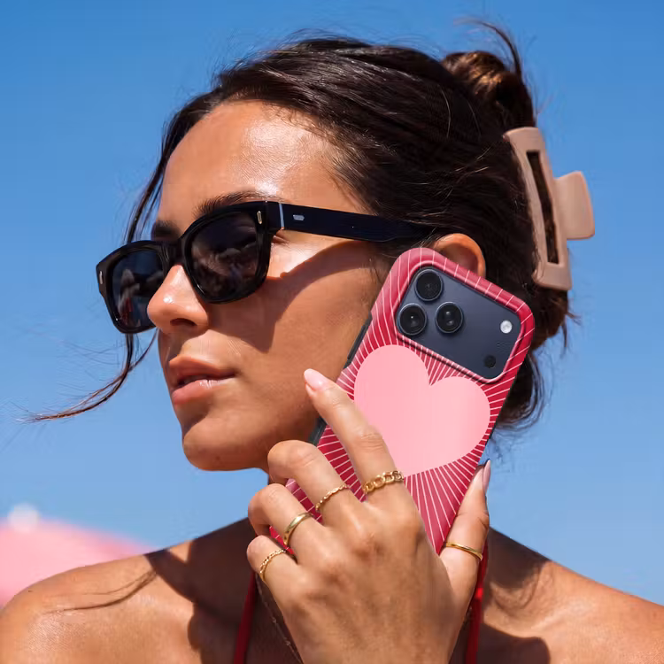 Telefoonhoesje Toughcase - Hart - Stralen - Liefde - Abstract - Roze — 6