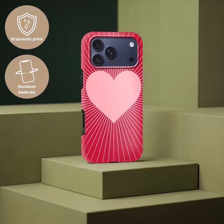 Telefoonhoesje Toughcase - Hart - Stralen - Liefde - Abstract - Roze — 7