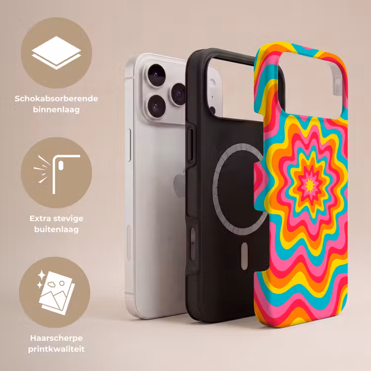 Telefoonhoesje Toughcase - Patroon - Golvend - Kleurrijk — 3