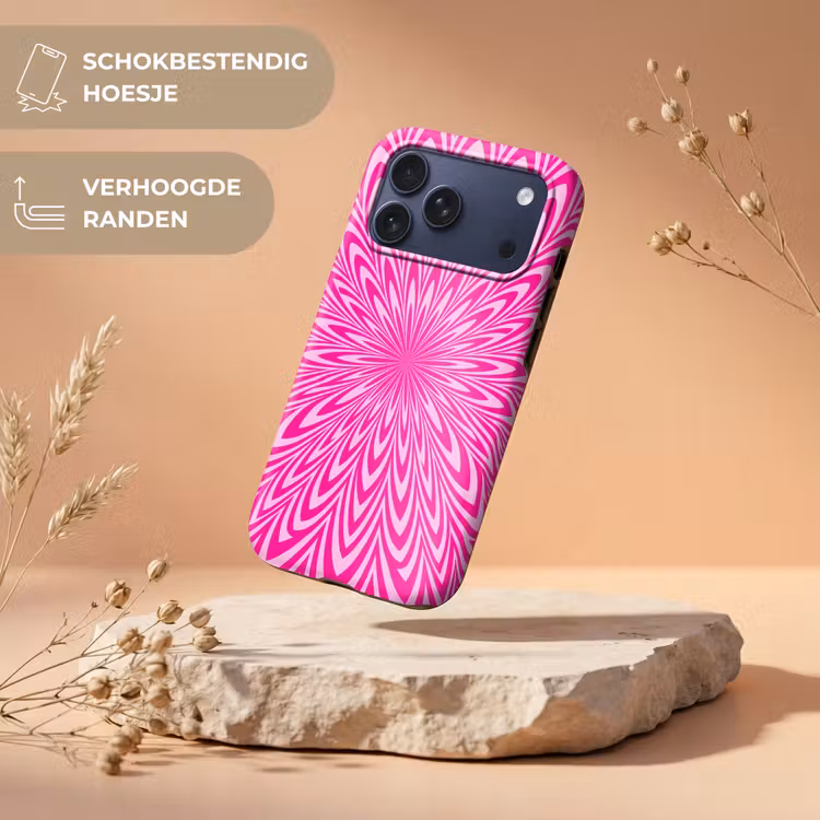 Telefoonhoesje Toughcase - Patroon - Optisch - Roze — 5