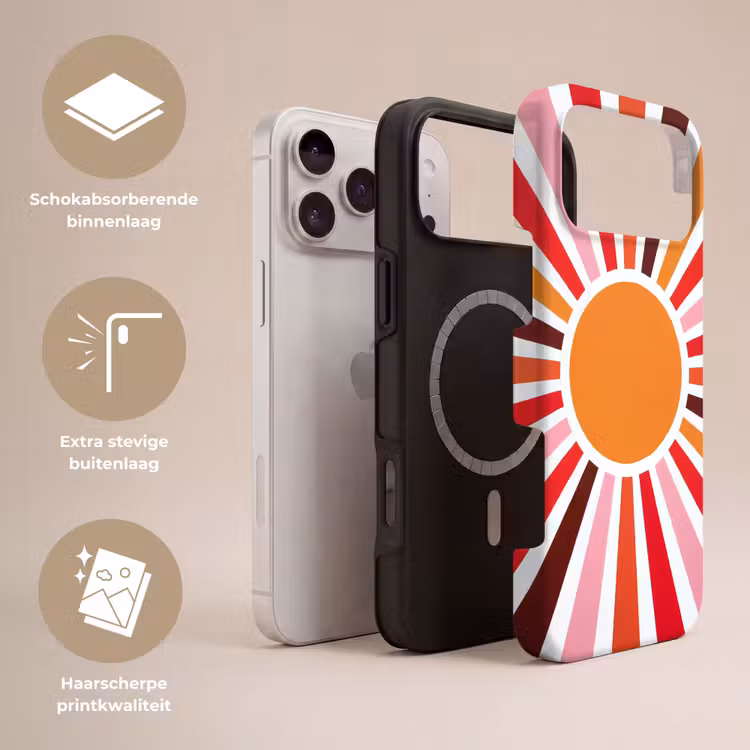 Telefoonhoesje Toughcase - Zon - Stralen - Abstract - Kleurrijk — 3