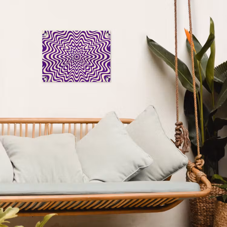Tuinposter - Abstract - Golven - Optisch - Modern - Paars — 5