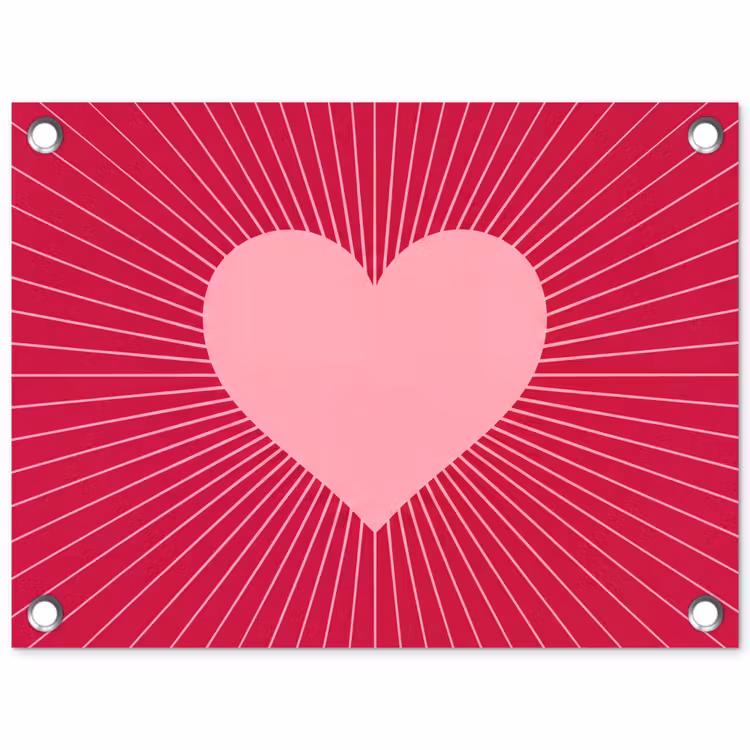 Tuinposter - Hart - Stralen - Liefde - Abstract - Roze — 1