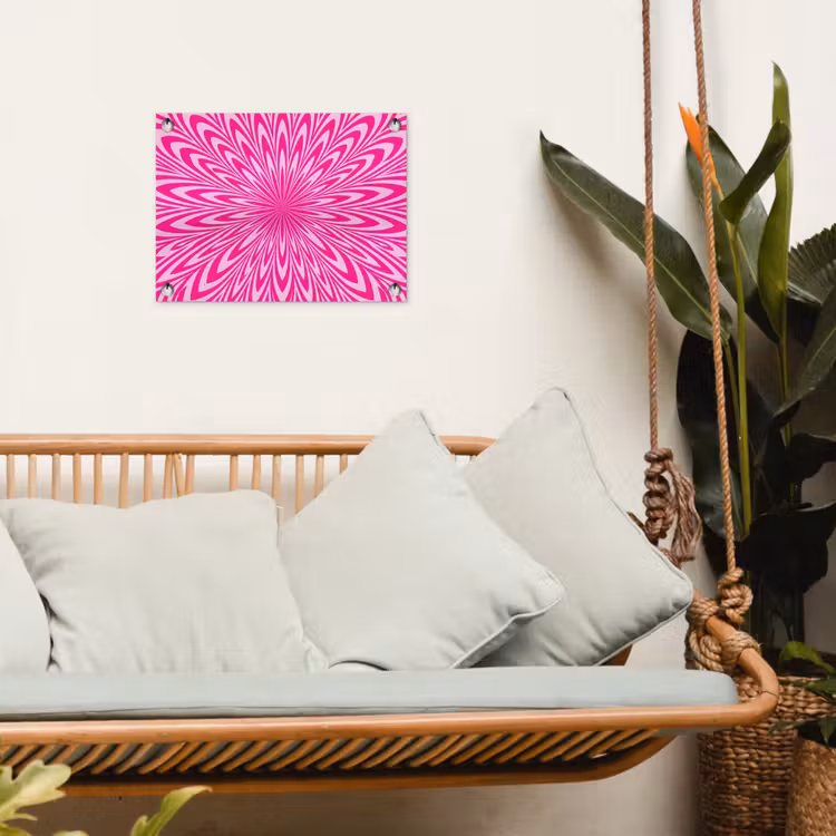 Tuinposter - Patroon - Optisch - Roze — 5