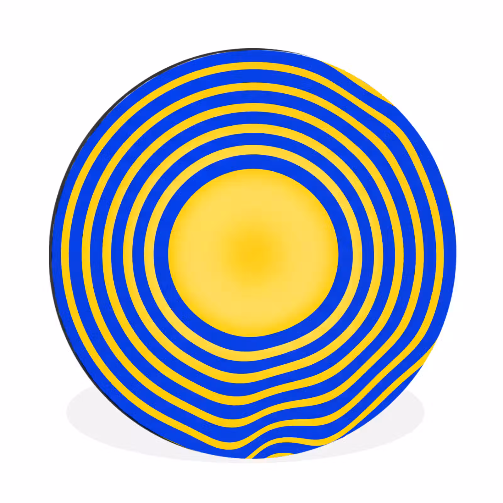 Wandcirkel - Aluminium - Abstract patroon - Blauw — 1
